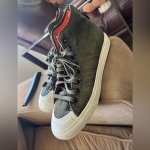 adidas Originals Men's Nizza Hi RF Shoes Green Nylon Size 9.5